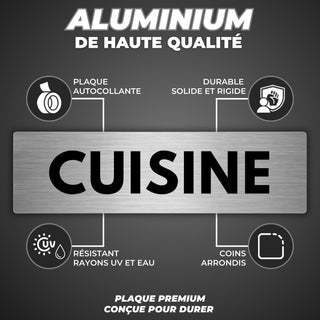LEIASA | Plaque Cuisine - 5x18 cm - Épaisseur 0,8 mm - Aluminium - Pan