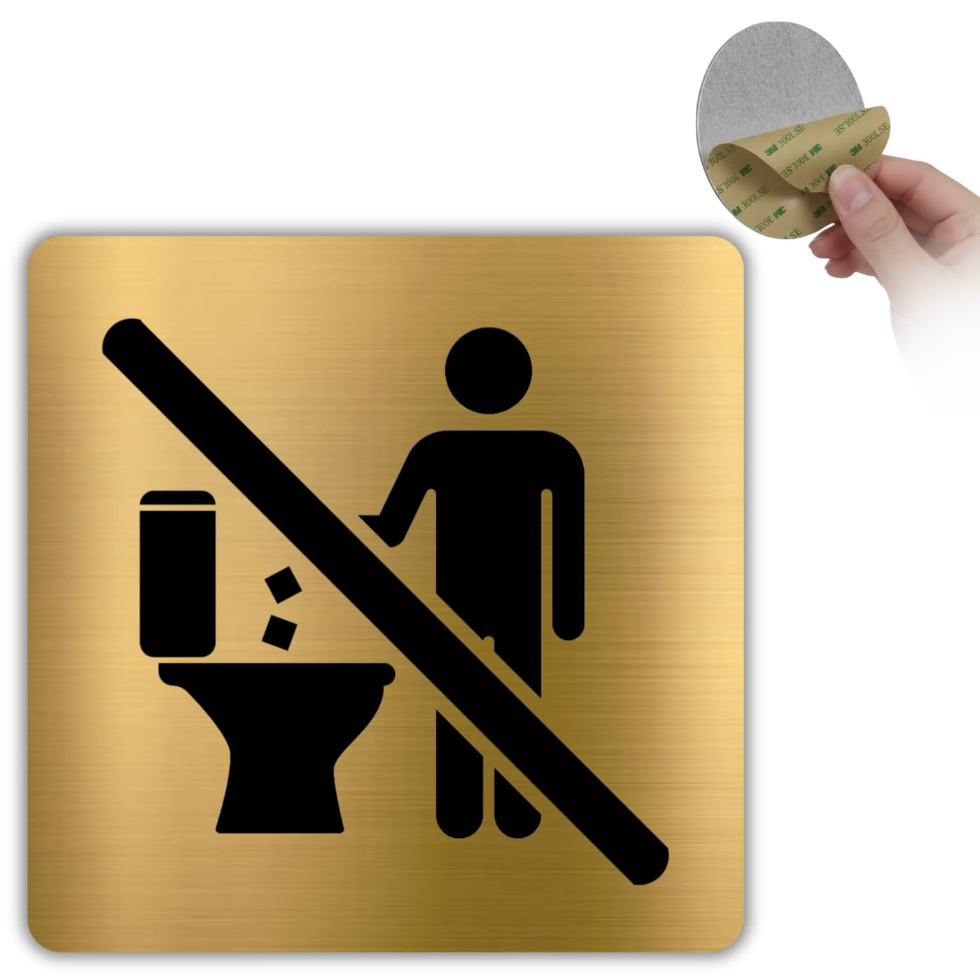 LEIASA | Bitte nichts in die Toilette werfen Schild - 10x10 cm - Alumi