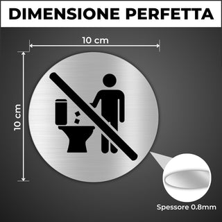 LEIASA | Segnale Adesivo Non Gettare - Diametro Ø 100 mm - Spessore 0.