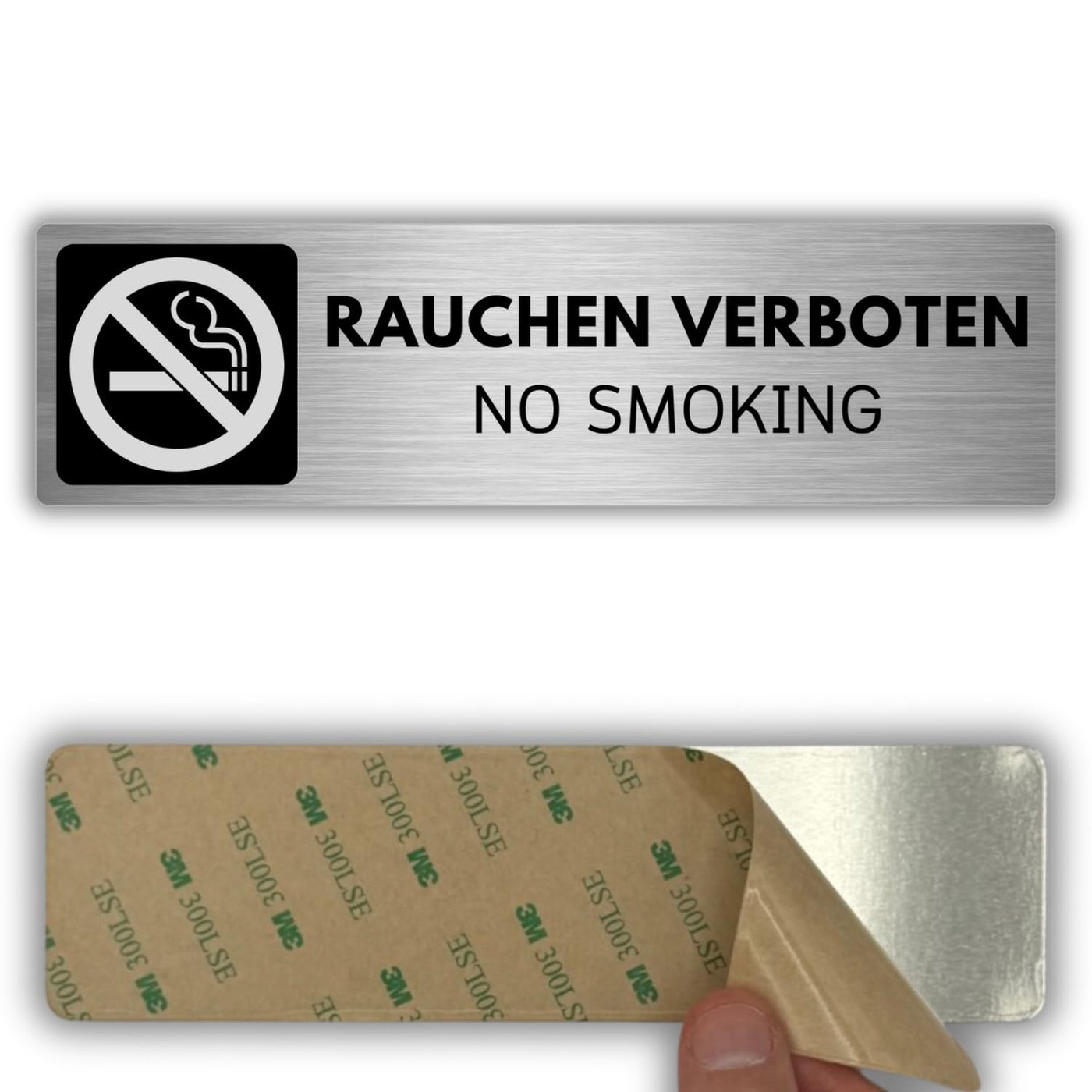 LEIASA | Selbstklebendes Schild Rauchen verboten - 5x18 cm - Aluminium
