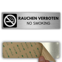 LEIASA | Selbstklebendes Schild Rauchen verboten - 5x18 cm - Aluminium - Hinweis Nichtraucher - Verbotsschild Rauchverbot - Kein Rauchen Aufkleber - Dicke 0,8 mm - (Rauchen Verboten)