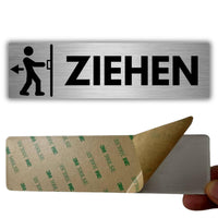 LEIASA | Selbstklebendes Schild Ziehen an der Tür - 5x18 cm - Dicke 0,8 mm - Zeichen Ziehen an der Tür - 3M-Klebeschild (Schild Ziehen)