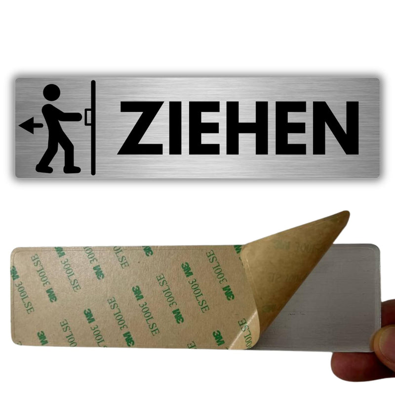 LEIASA | Selbstklebendes Schild Ziehen an der Tür - 5x18 cm - Dicke 0,
