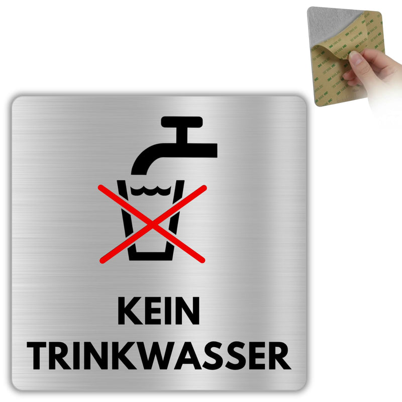LEIASA | Schild Kein Trinkwasser - 12x12 cm - Aluminium - Kein Warnung