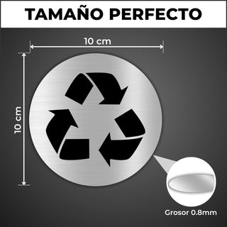 LEIASA | Panneau Recyclage - Ø 100 mm - Aluminium - Tri des Déchets Ve