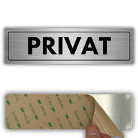 LEIASA | Schild Privat - 5x18 cm - Aluminium - Türschild Privatbereich - Hinweisschild Privatzimmer - Aufkleber Zutritt Verboten - Privater Bereich - Nur für Befugte - Dicke 0,8 mm - (Privat)