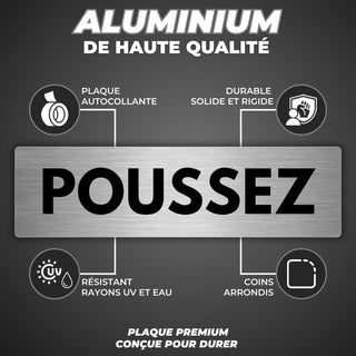 LEIASA | Panneau Adhésif Pousser Porte - 5x18 cm - Épaisseur 0,8 mm - 