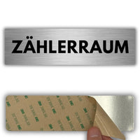 LEIASA | Schild Zählerraum - 5x18 cm - Aluminium - Türschild Zähler - Hinweisschild Zählerschrank - Aufkleber Stromzähler Wasserzähler - Technikraum Zähler - Dicke 0,8 mm - (Zählerraum)