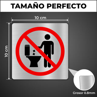 LEIASA | Cartello Non Gettare nel WC · Alluminio 10x10 cm
