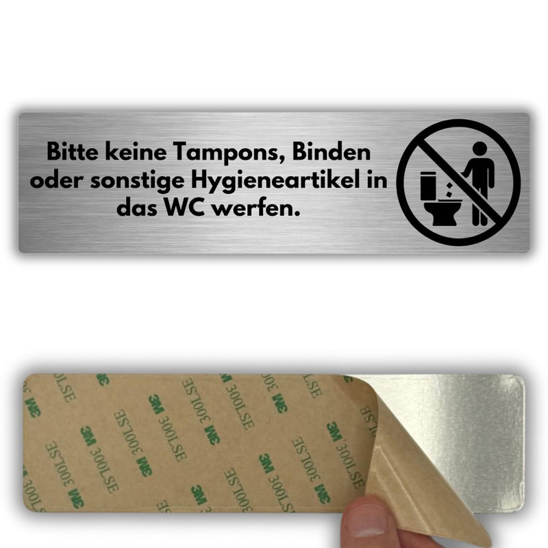 LEIASA | Schild Nicht in die Toilette Werfen - 5x18 cm - Aluminium - H