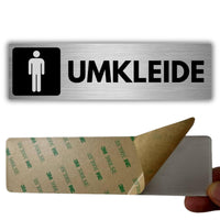 LEIASA | Selbstklebendes Schild Herren-Umkleide - 5x18 cm - Dicke 0,8 mm - Aluminium - Umkleidebereich-Schild - Herren-Umkleide - 3M-Klebeschild - Bereich für Herrenwechsel