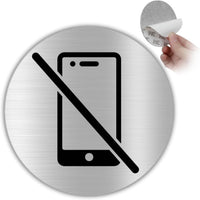 LEIASA | Selbstklebendes „Kein Handy“-Schild - Dicke 0,6 mm - Durchmesser Ø 100 mm - Aluminium - Kein Handy Schild - (Kein Mobilfunksignal)