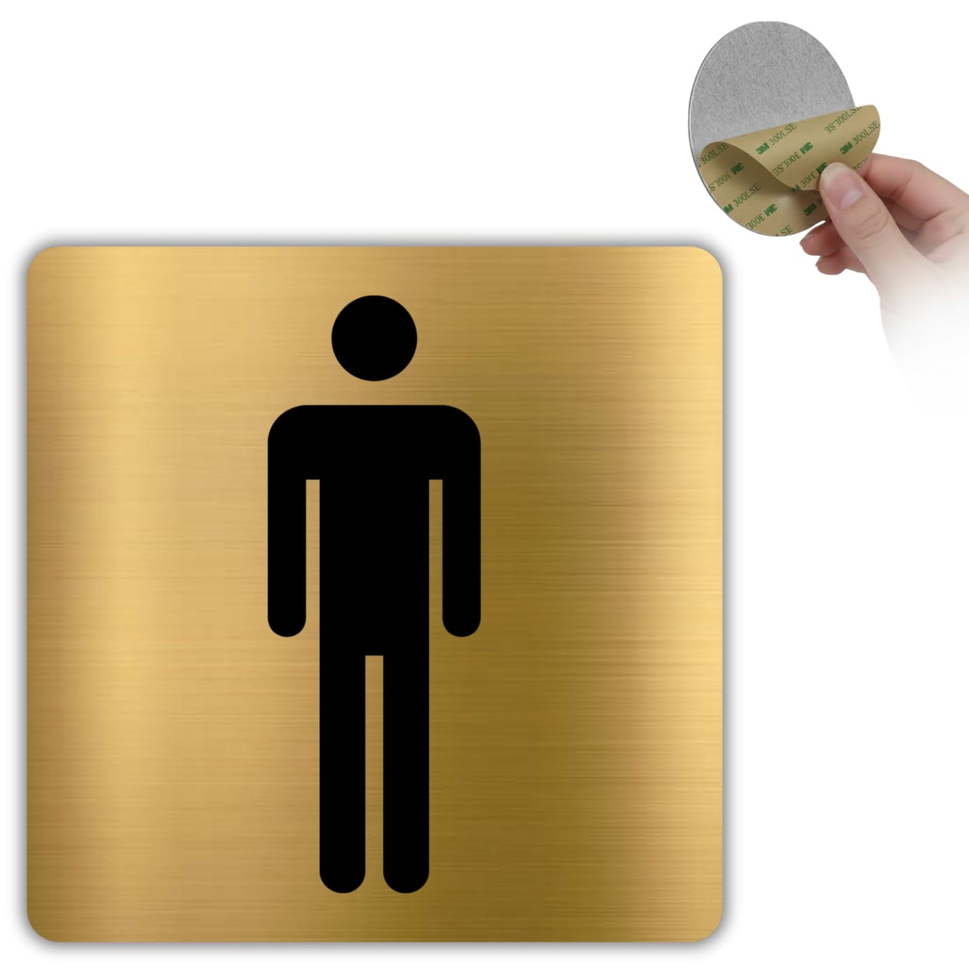 LEIASA | Herren WC Schild - 10x10 cm - Aluminium Gold - Herrentoilette