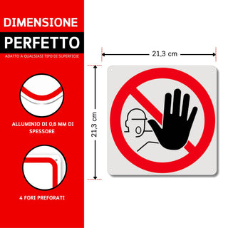 LEIASA | Cartello divieto di accesso - 21x28 cm - Alluminio riflettent