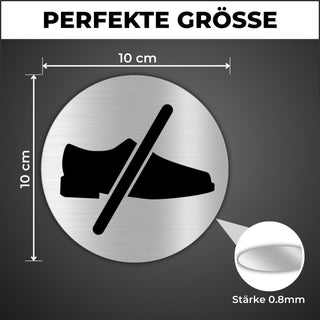 LEIASA: Verbotsschild für Schuhe - Dicke 0,6 mm - Durchmesser Ø 100 mm