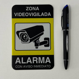 LEIASA | Panneau Vidéosurveillance - 9x14 cm - Aluminium - Site Sous A