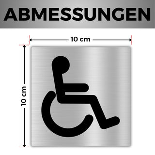 LEIASA | Selbstklebendes Behinderten Zugang Schild - 10x10 cm - 0,8 mm