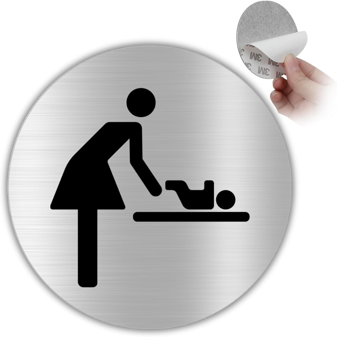 LEIASA | Klebeschild WC Frau mit Baby - Aluminium - Dicke 0,6 mm - Dur