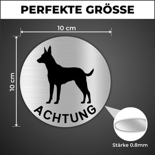 LEIASA | Selbstklebendes Schild Vorsicht vor dem Hund - Durchmesser Ø 