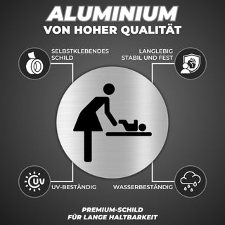 LEIASA | Klebeschild WC Frau mit Baby - Aluminium - Dicke 0,6 mm - Dur
