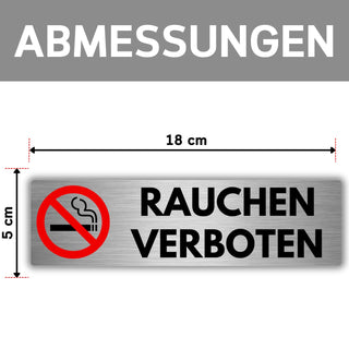 LEIASA | Selbstklebendes Schild: Rauchen verboten - 5x18 cm - Dicke 0,