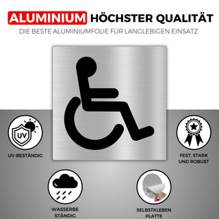 LEIASA | Selbstklebendes Behinderten Zugang Schild - 10x10 cm - 0,8 mm