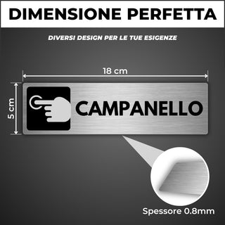 LEIASA | Segnale adesivo Suonare Campanello - 5x18 cm - Spessore 0,8 m