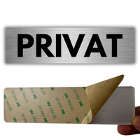 LEIASA | Selbstklebendes Schild Privat - 5x18 cm - Dicke 0,8 mm - Aluminium - Aufdruck: Privatbereich - Symbol: Eingeschränkter Zugang - 3M Klebeaufkleber - Exklusiver Bereich