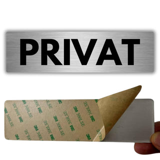 LEIASA | Selbstklebendes Schild Privat - 5x18 cm - Dicke 0,8 mm - Alum