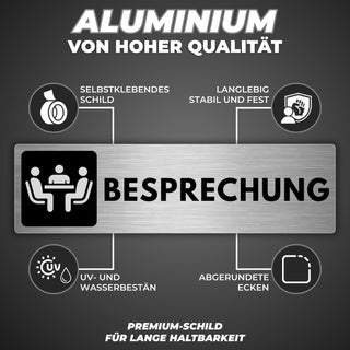 LEIASA | Schild Besprechungsraum - 5x18 cm - Aluminium - Türschild Kon