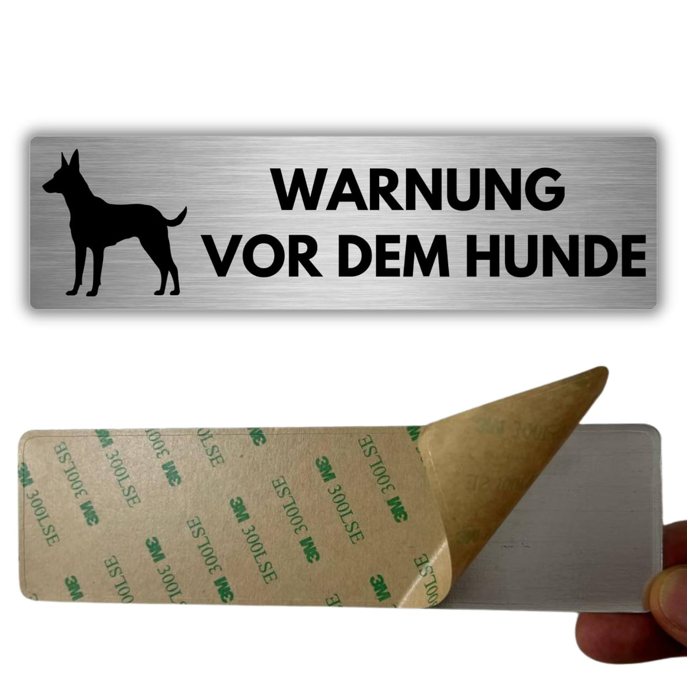 LEIASA | Selbstklebendes Schild Vorsicht vor dem Hund - 5x18 cm - Dick