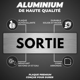 LEIASA | Plaque Sortie - 5x18 cm - Épaisseur 0,8 mm - Aluminium - Pann