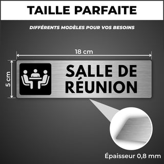 LEIASA | Plaque Salle de Réunion - 5x18 cm - Épaisseur 0,8 mm - Alumin