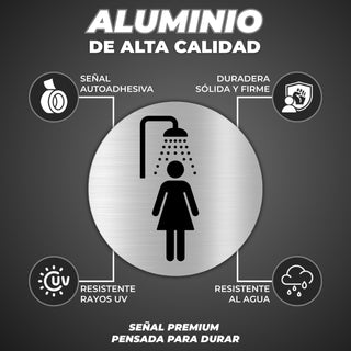 LEIASA | Panneau Douche Femmes - Ø 10 cm - Aluminium - Vestiaire des D
