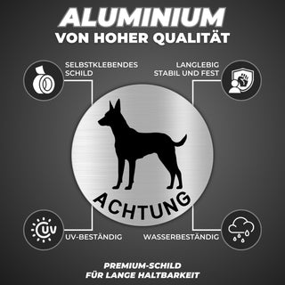 LEIASA | Selbstklebendes Schild Vorsicht vor dem Hund - Durchmesser Ø 