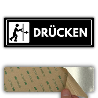 LEIASA | Acrylschild Drücken - 7,5 x 23 cm - Stärke 2 mm - Acryl - Sel