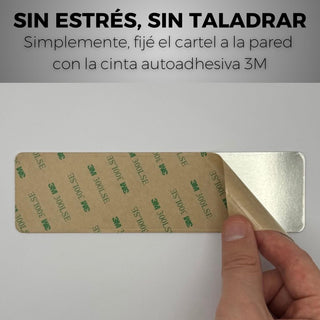 LEIASA | Señal Adhesiva Tirar Puerta - 5x18 cm - Grosor 0.8 mm - Aluminio - Rótulo de Instrucción Puerta - Signo Tirar - Cartel Adhesivo 3M - Indicación Uso Puerta - Tirar Puerta