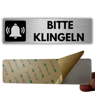 LEIASA | Selbstklebendes Schild Klingel drücken - 5x18 cm - Dicke 0,8 