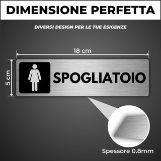LEIASA | Segnale adesivo Spogliatoio Donna - 5x18 cm - Spessore 0,8 mm