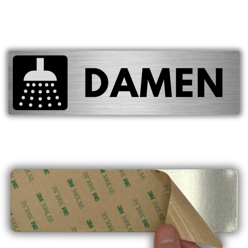 LEIASA | Schild Damen Dusche - 5x18 cm - Aluminium - Türschild Duschra