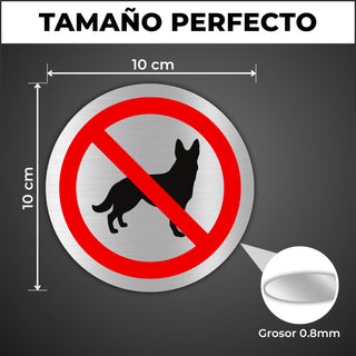 LEIASA | Panneau Chiens Interdits - Ø 100 mm - Aluminium - Sans Compag