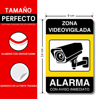 Schild Videoüberwachung reflektierend 9x14 cm | LEIASA