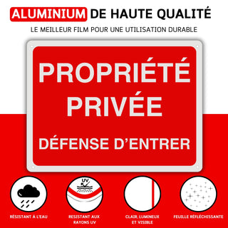LEIASA | Panneau d'interdiction d'accès - 21x28 cm - Aluminium réfléch