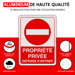 LEIASA | Panneau d'interdiction d'accès - 21x28 cm - Aluminium réfléch
