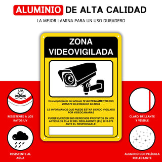 Schild Videoüberwachung reflektierend 21x28 cm | LEIASA