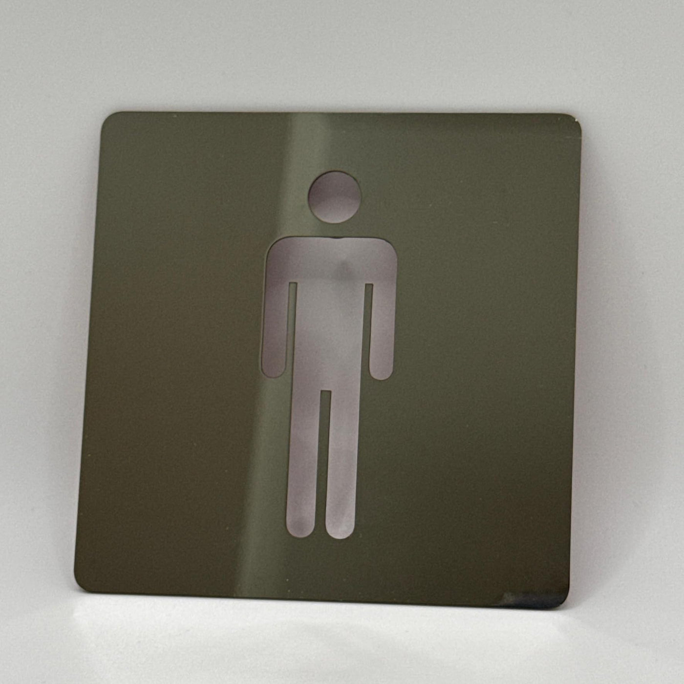 LEIASA | Panneau Adhésif WC Hommes - EFFET DE MIROIR - 10x10 cm - Épai