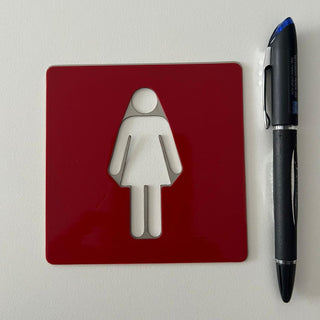 LEIASA | Selbstklebendes WC-Schild für Damen - Dicke 0,8 mm - 10x10 cm