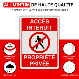 LEIASA | Panneau d'interdiction d'accès - 21x28 cm - Aluminium réfléch
