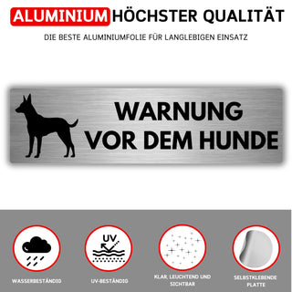 LEIASA | Selbstklebendes Schild Vorsicht vor dem Hund - 5x18 cm - Dick