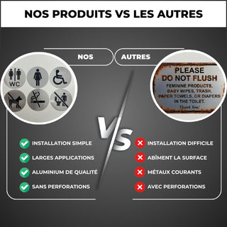 LEIASA | Panneau Adhésif Publicité Non Admise - 10x10 cm - Épaisseur 0